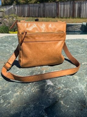 margot Cognac Leather Crossbody Bag